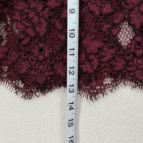 ALEXIS Evie Lace Midi Sheath Dress Womens Small Burgundy Crew Neck Cold Shoulder - Picture 16 of 16